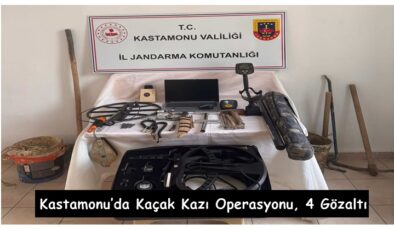 Kastamonu’da Kaçak Kazı Operasyonu, 4 Gözaltı