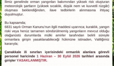 Çanakkale’de Ormanlara Giriş Tamamen Yasaklandı! İşte Yasak Tarihleri…